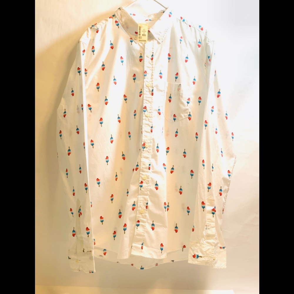 AEROPOSTALE Long Sleeve Button Shirt Popsicle NEW